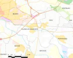 Map commune FR insee code 34336